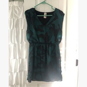 Green and black dress